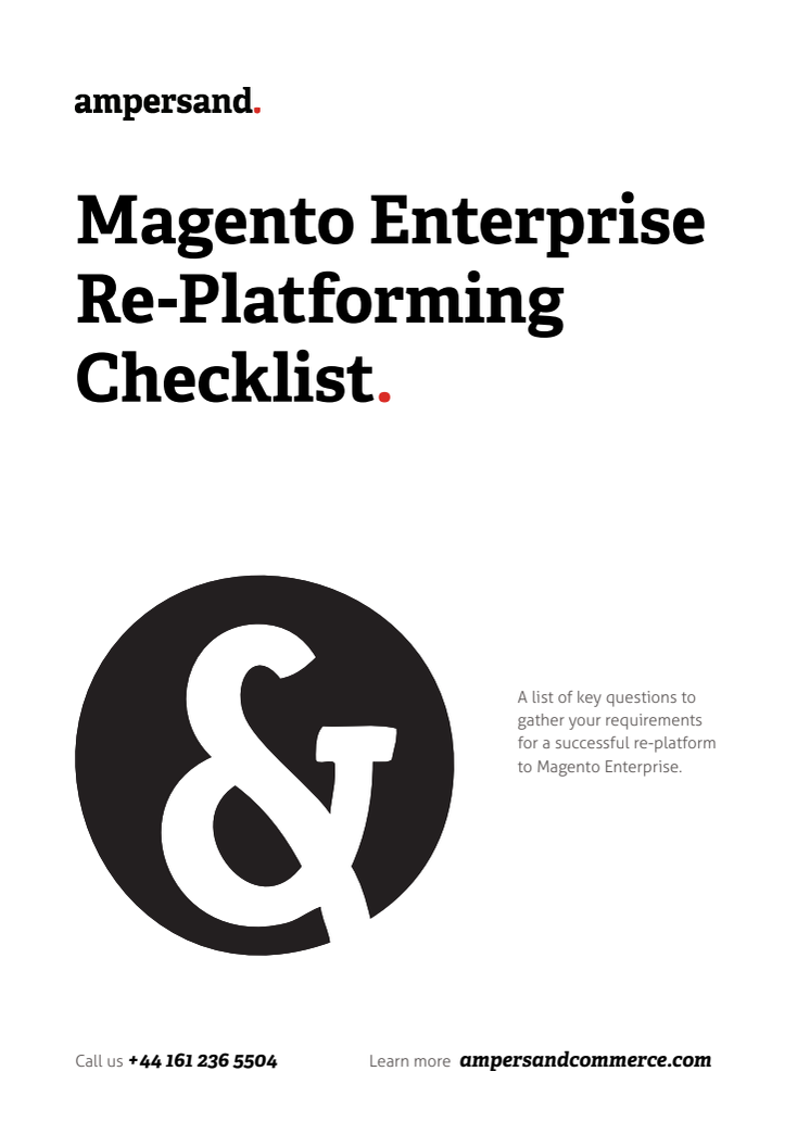 Magento Enterprise Re-Platforming Checklist