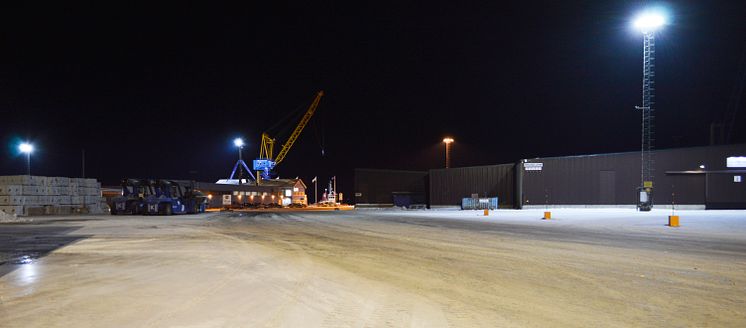 Mastbelysning Piteå Hamn