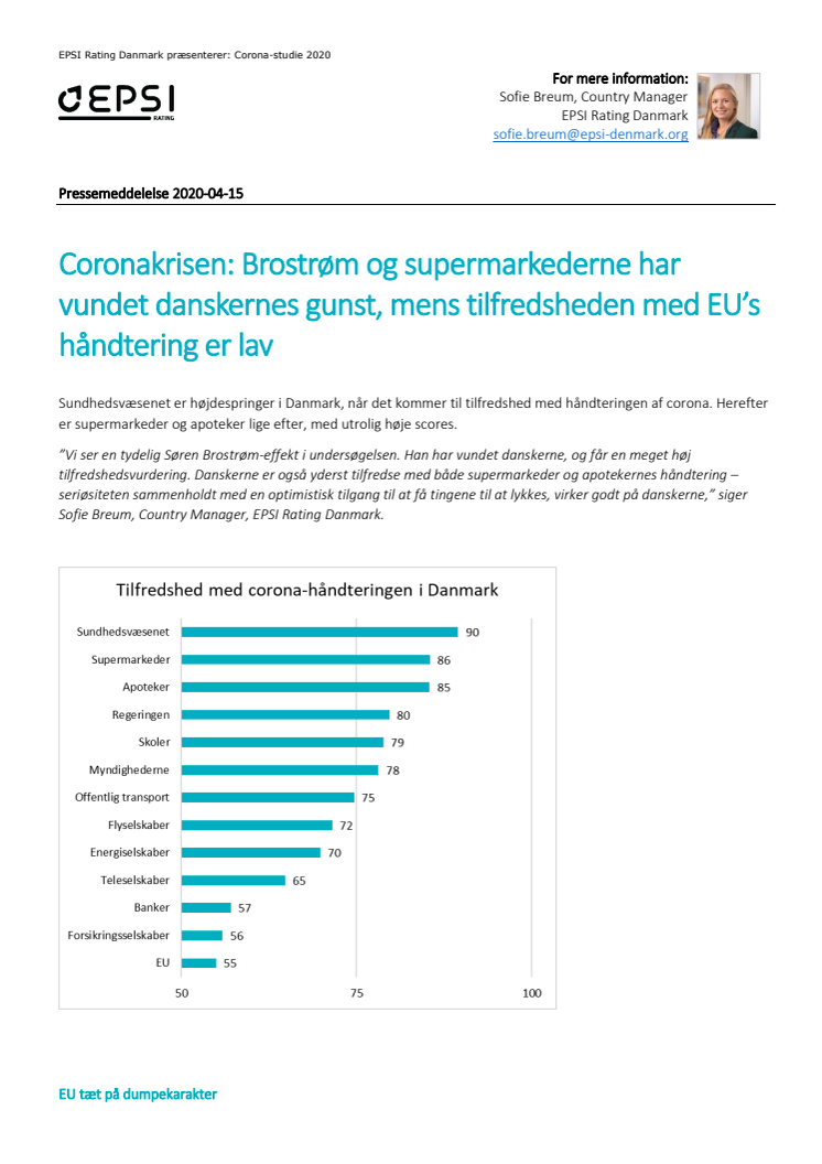 Danskerne er glade for Sundhedsvæsenet, supermarkederne og apotekernes corona-håndtering