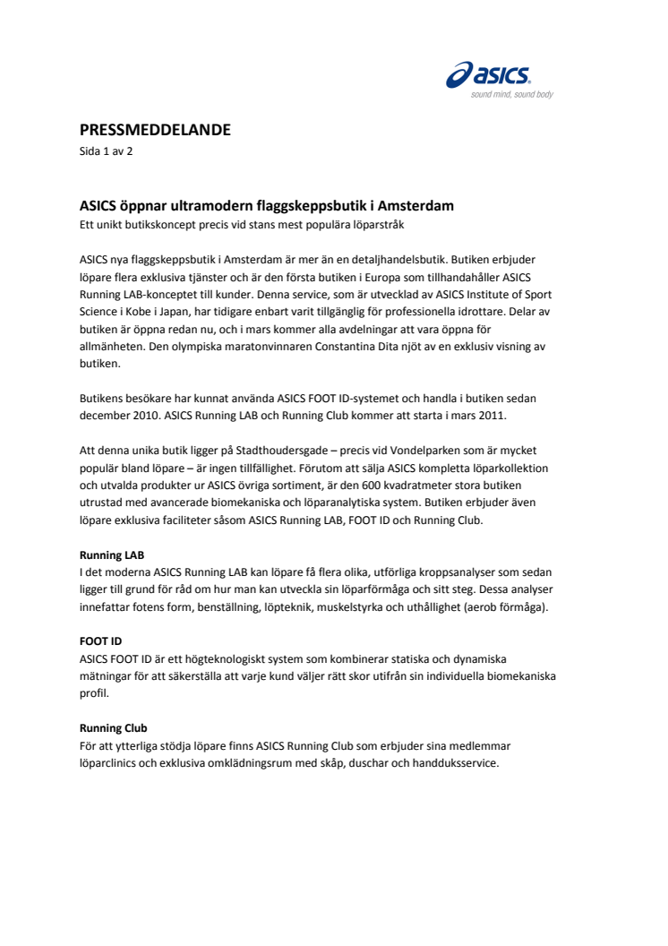 ASICS öppnar ultramodern flaggskeppsbutik i Amsterdam
