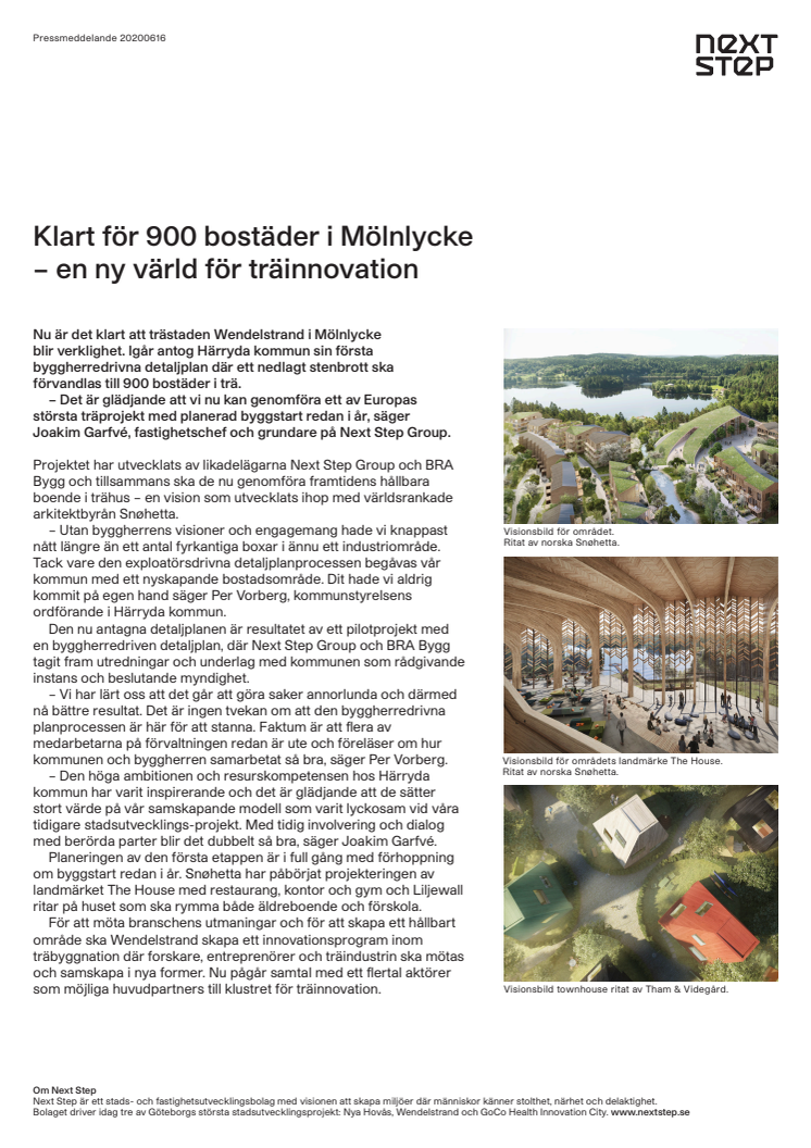 Klart för 900 bostäder i Mölnlycke – en ny värld för träinnovation