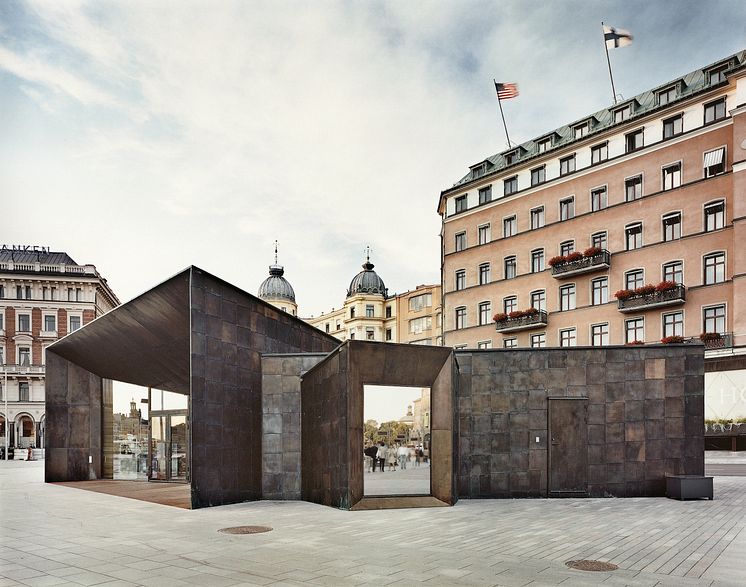 Paviljongerna i koppar på Nya Strömkajen.