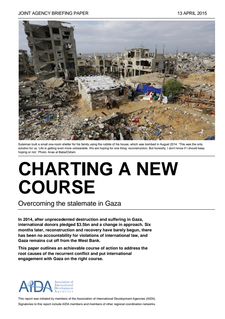 Briefing paper: Charting a new course - Overcoming the stalemate in Gaza