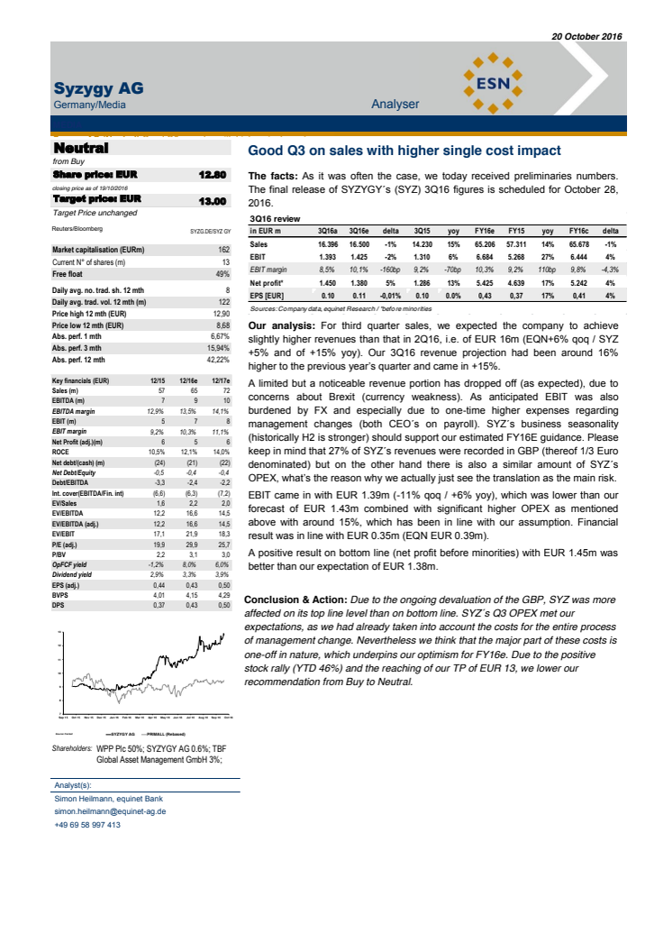 equinet Bank Investment Research Q3