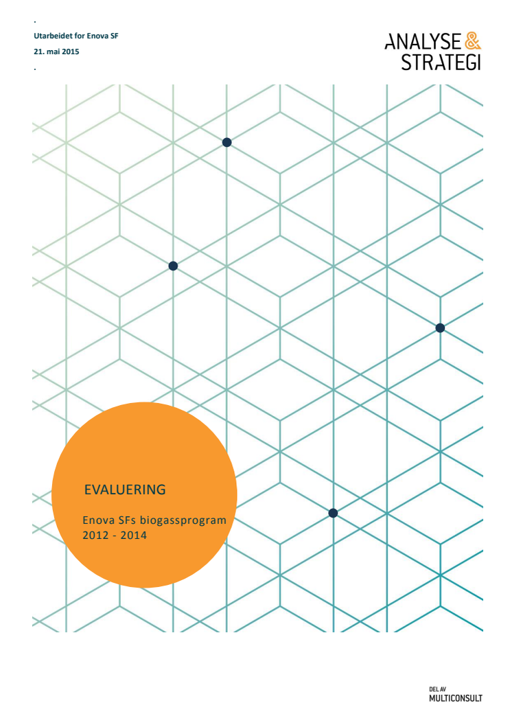 Evaluering av Enova SFs biogassprogram 2012 - 2014