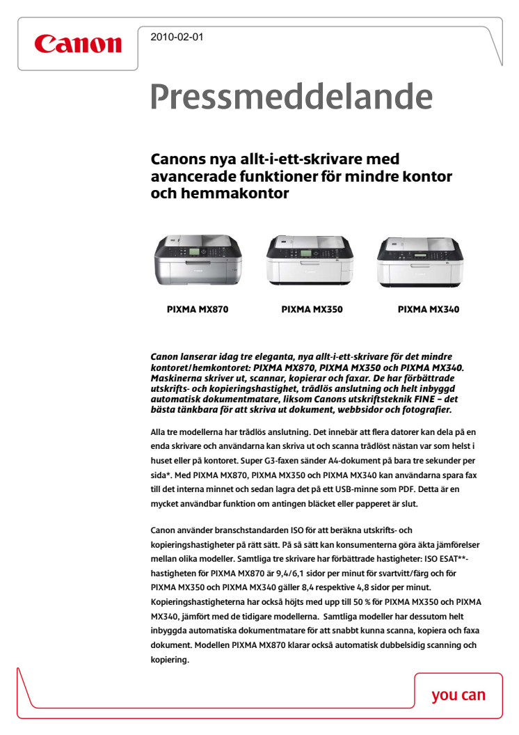 PIXMA iP2700 kommer med fotolabbkvalitet och hastighet till hemmen 