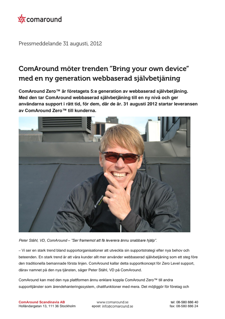 ComAround möter trenden ”Bring your own device”  med en ny generation webbaserad självbetjäning