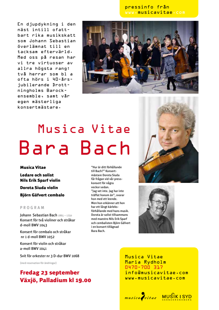 Bara Bach med Musica Vitae