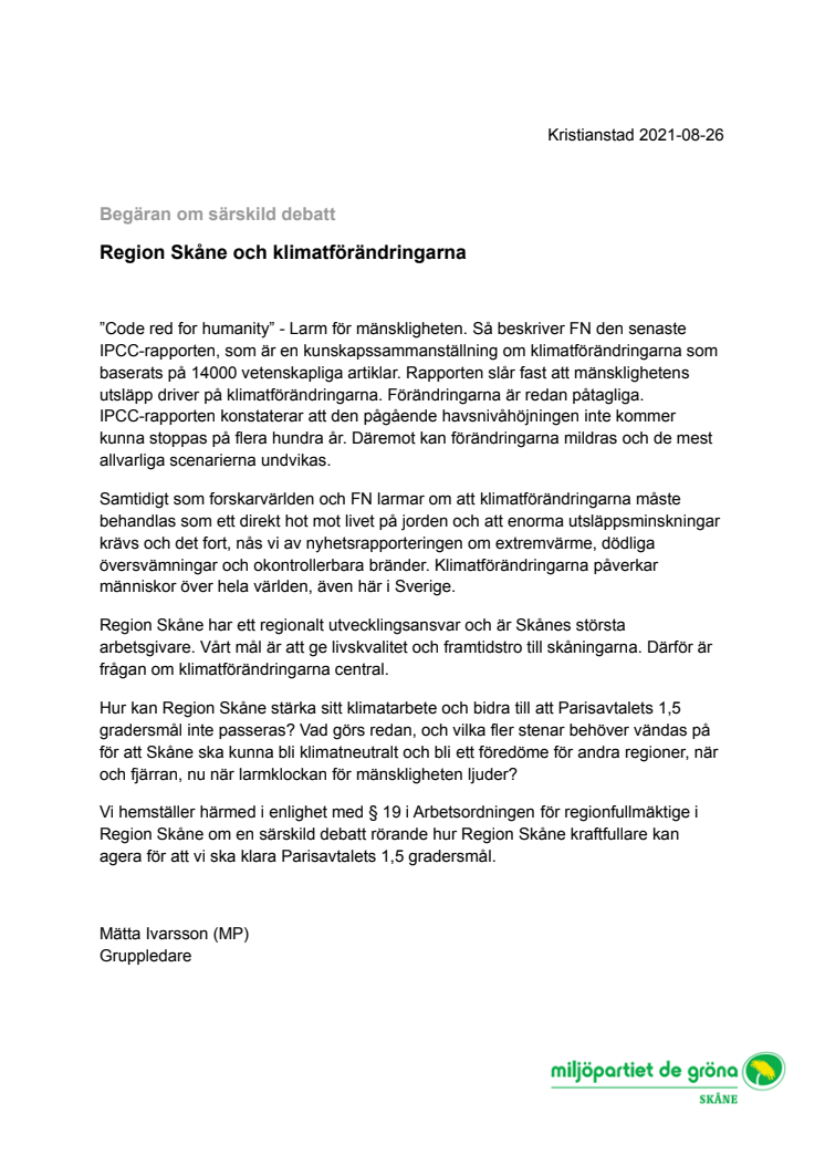 Begäran om särskild debatt om klimatet, MP 2021-08-26.pdf