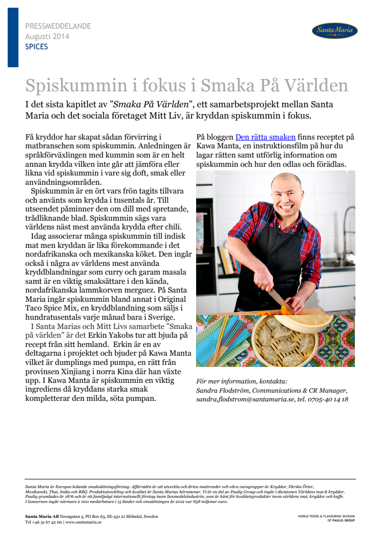 Spiskummin i fokus i Smaka På Världen