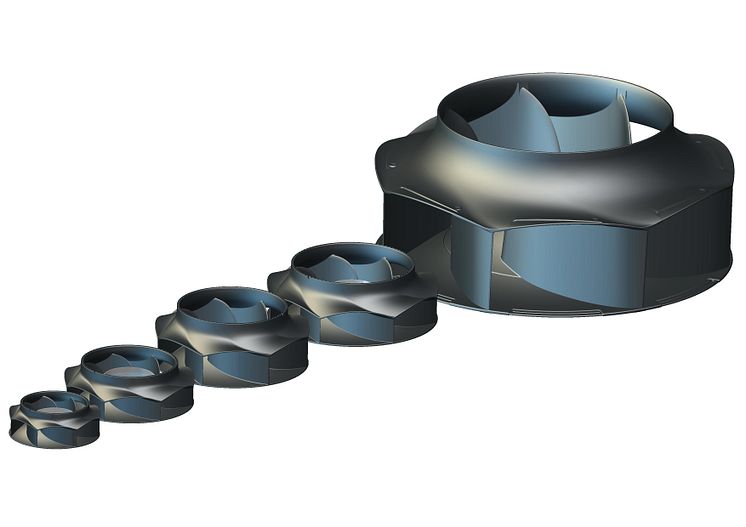 ebm-papst fläkthjul finns i diameter från 133 till 630 mm