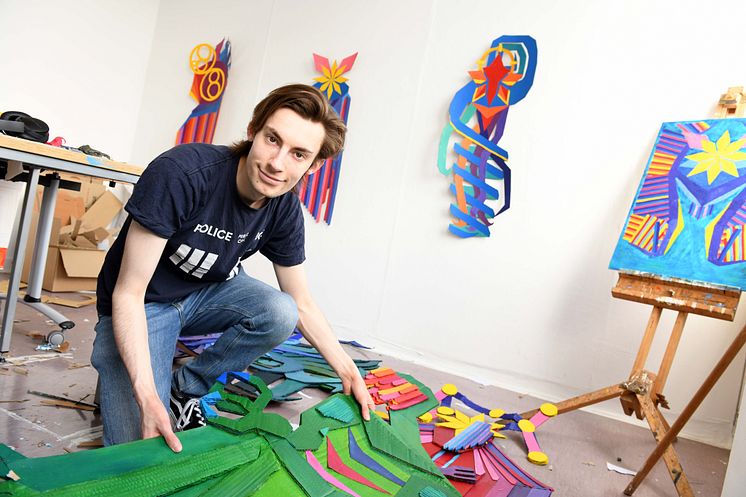 Fine Art student William Collett prepares for the graduate exhibitions