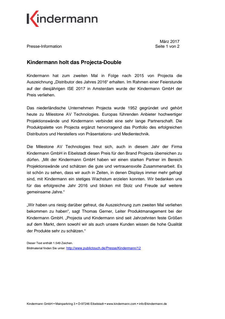 Kindermann holt das Projecta-Double