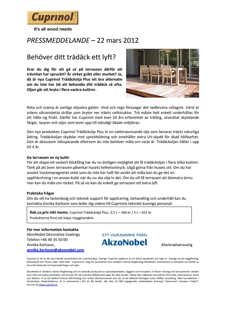 Behöver ditt trädäck ett lyft?