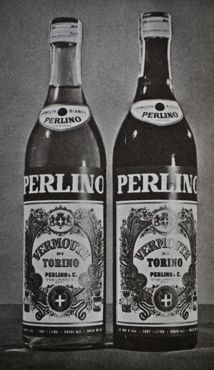 Historisk flaskbild från Perlino. 
