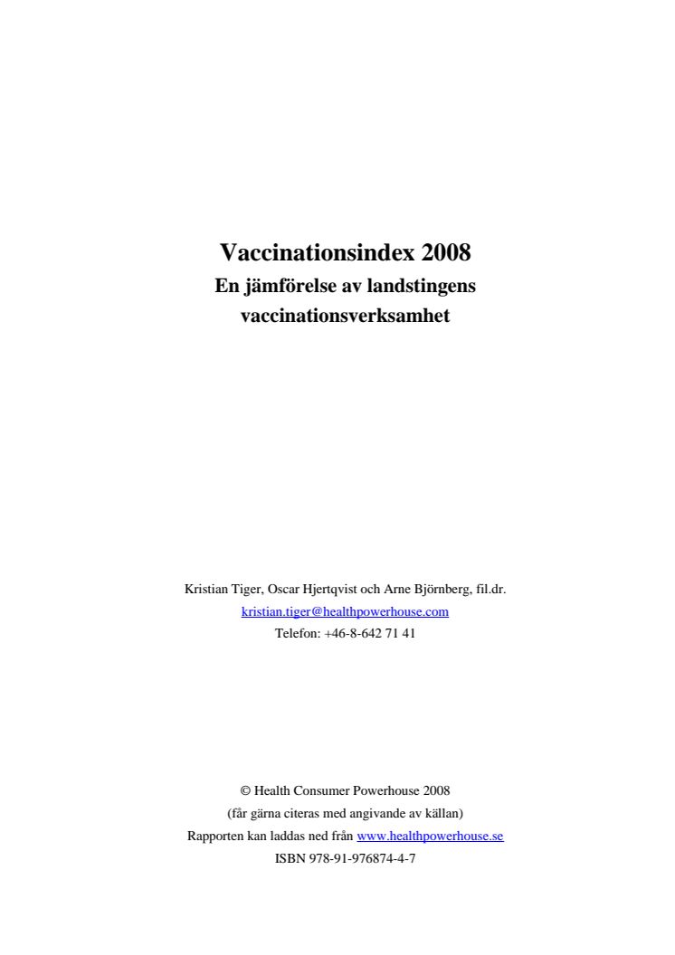 Vaccinationsindex 2008