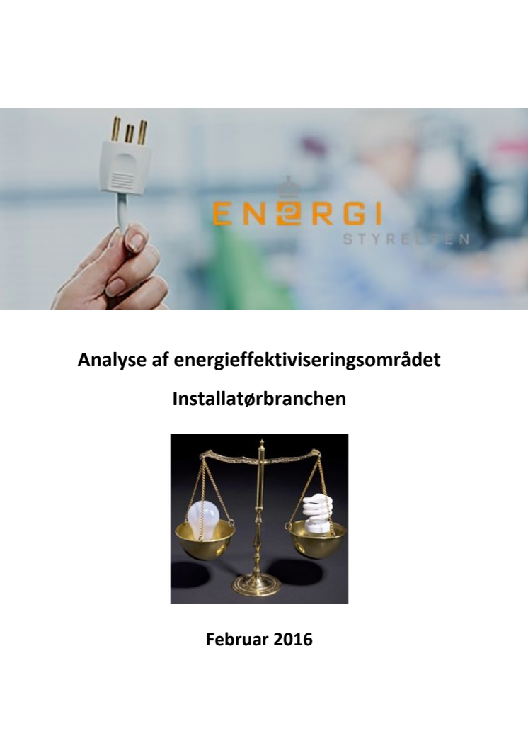 Rapporten: ”Analyse af energieffektiviseringsområdet - Installatørbranchen”