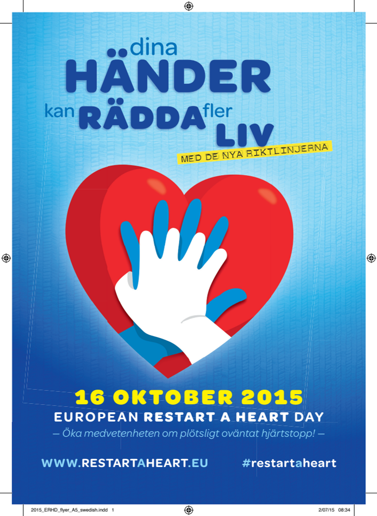 Flyer Restart-a-heart day Sverige 2015