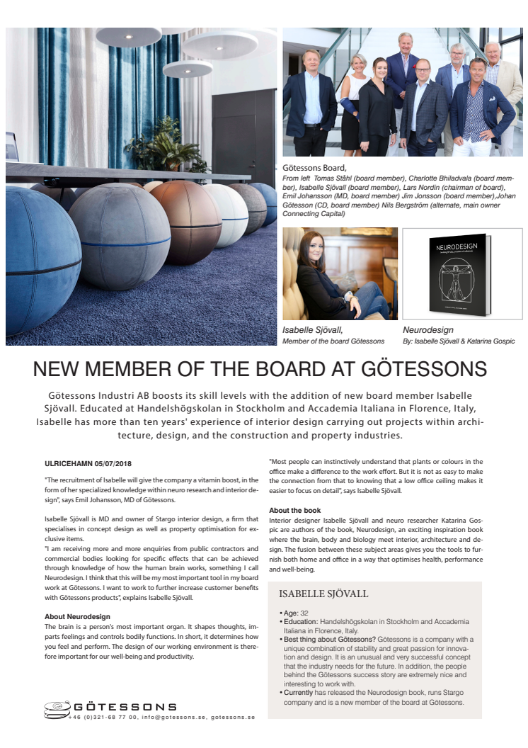 New member of the board at Götessons