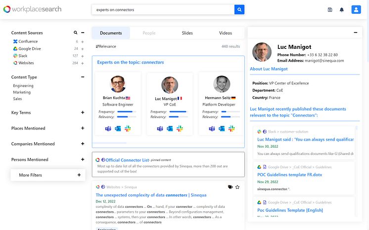 Sinequa Workplace Search_Expert Finder Abb. Sinequa