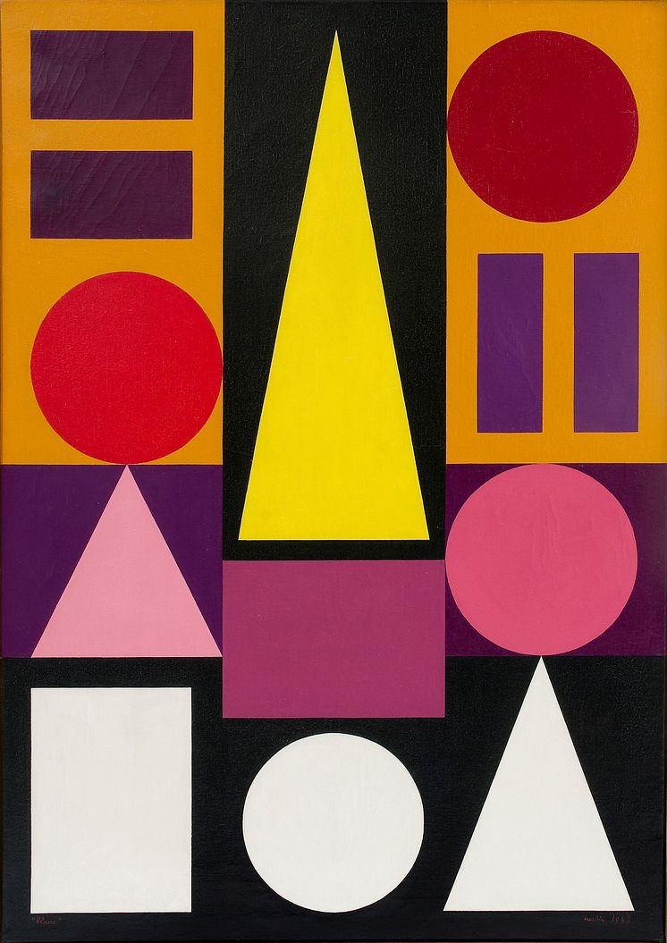 Auguste Herbin, Blanc, 1947, olje på lerret.