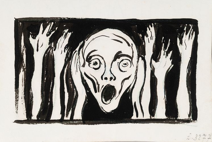 Edvard Munch: Skrik (tegning, udatert)