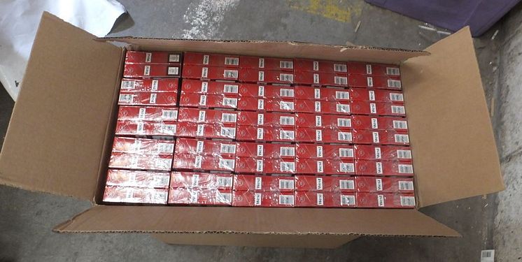 Seized cigarettes from a Bootle storage unit