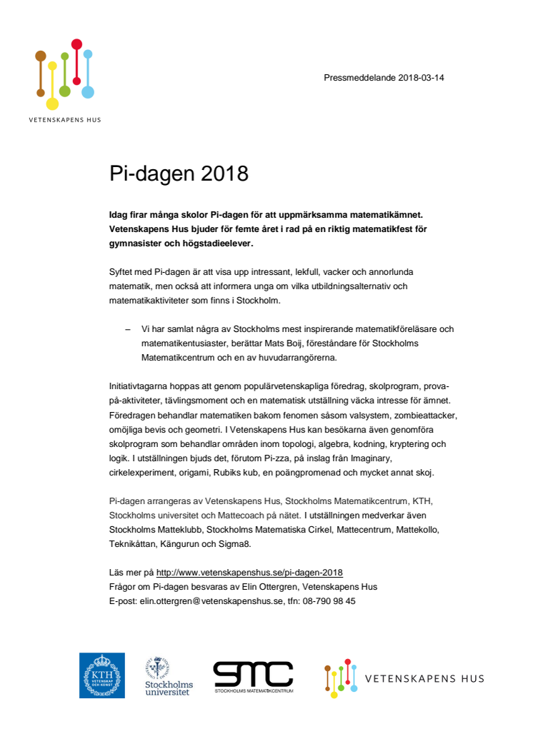 ​Pi-dagen 2018