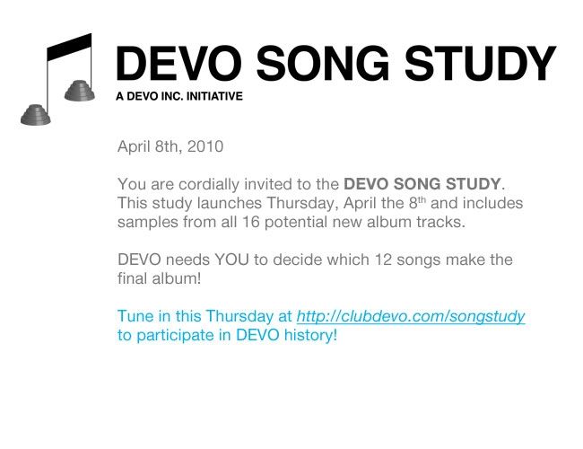 Devo song study invite