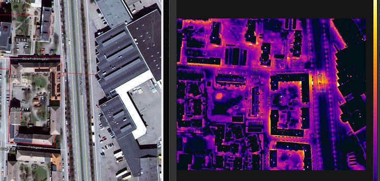 Flygfotografering avslöjade värmeläckor
