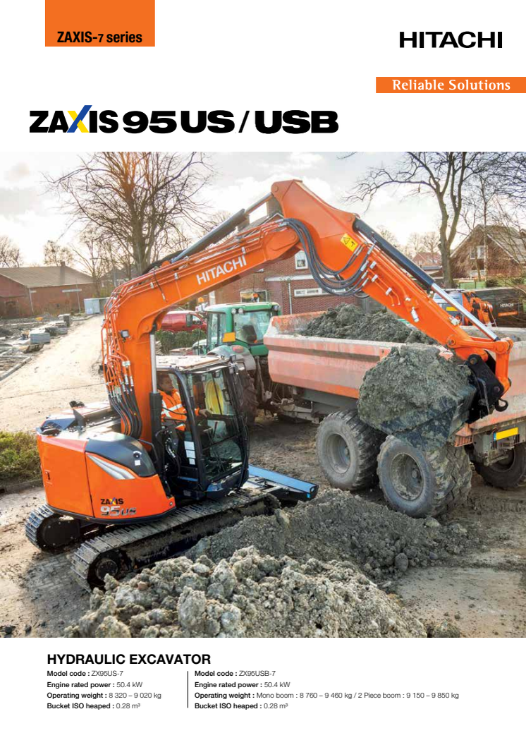 Hitachi ZX95US-7 ZX95USB-7 Produktbroschyr