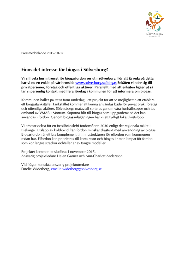 Finns det intresse för biogas i Sölvesborg?