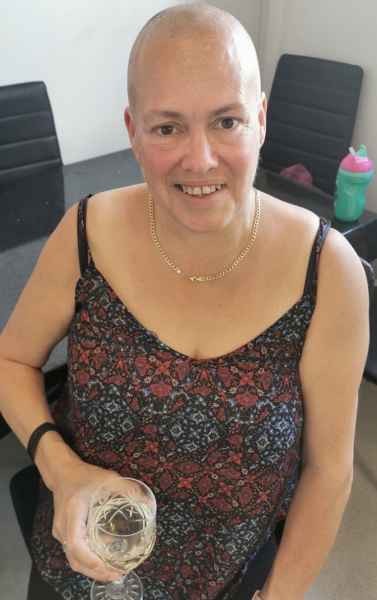 Debbie Davies head shave