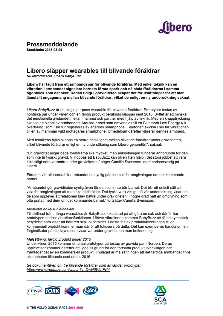 Libero släpper wearables till blivande föräldrar - Nu introduceras Libero BabyBuzz