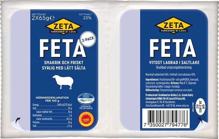 Zeta Fetaost i 2-pack produktbild