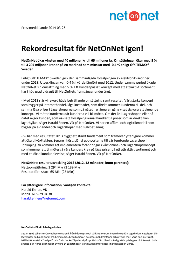 Rekordresultat för NetOnNet igen!