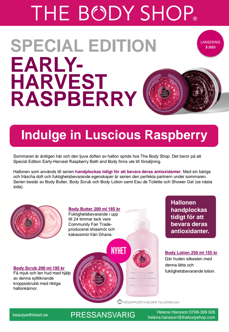 Storsäljaren Early-Harvest Raspberry på återbesök 