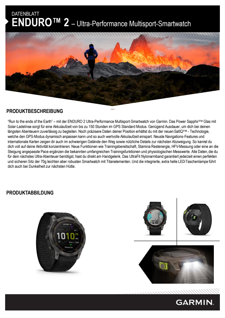 Garmin Datenblatt Enduro 2