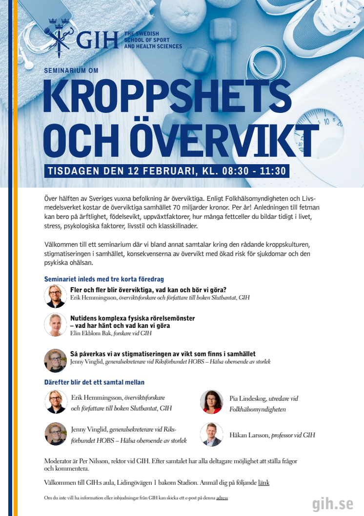 Välkommen till seminarium om kropphets och övervikt