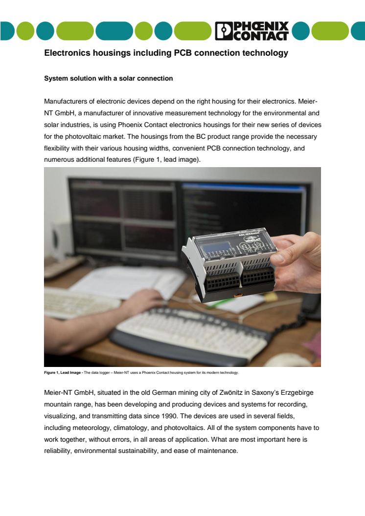 Electronics housings including PCB connection technology