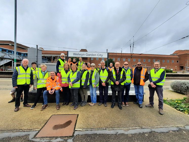 Around 20 green-fingered volunteers from the All Aboarders Welwyn Garden City Station Adoption Group spent hours weeding, digging and planting to bring the sensory garden to life