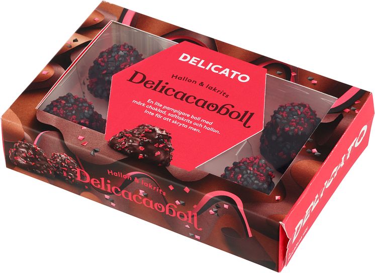 Delicacaoboll Hallon Lakrits Förpackning