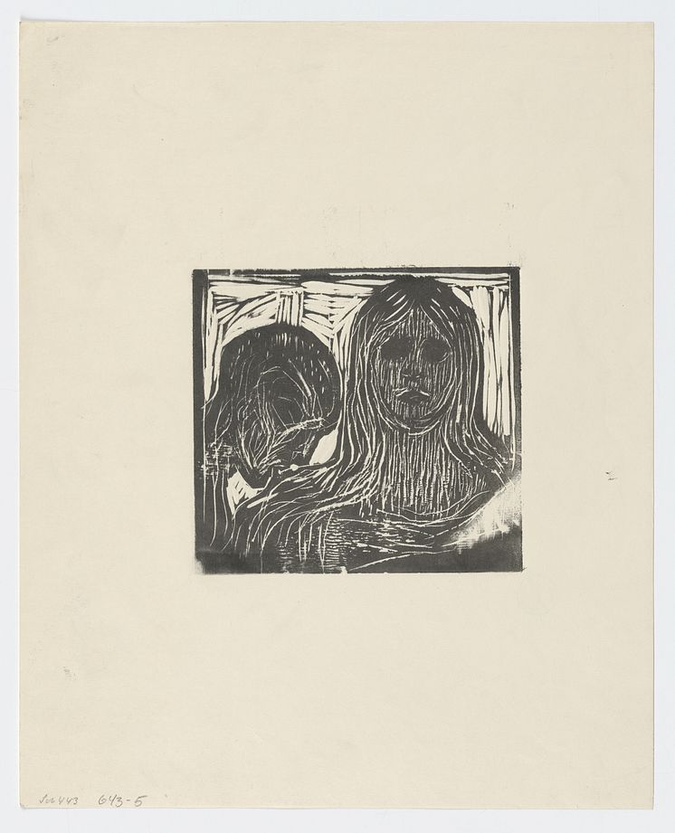 Edvard Munch: Kyss på håret / Kiss on the Hair (1914-1915) 