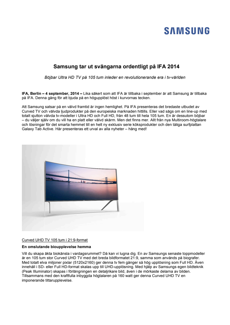 Samsung tar ut svängarna ordentligt på IFA 2014