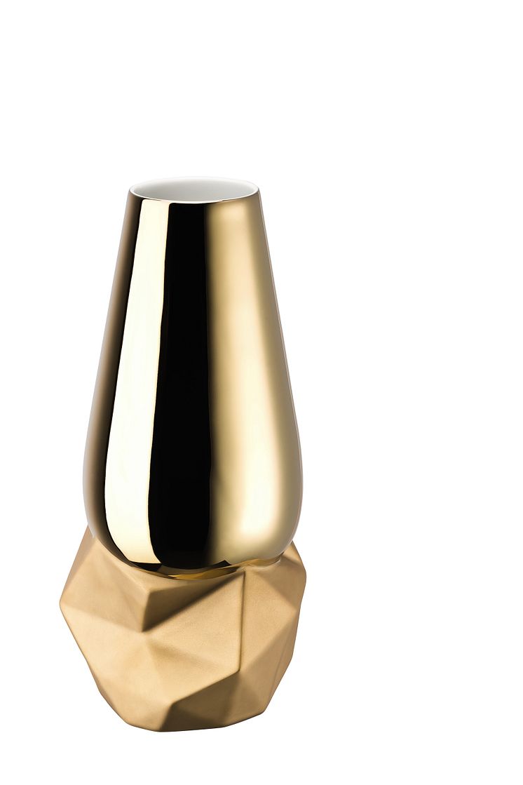 R_Geode_Vase 27 cm Gold titanium