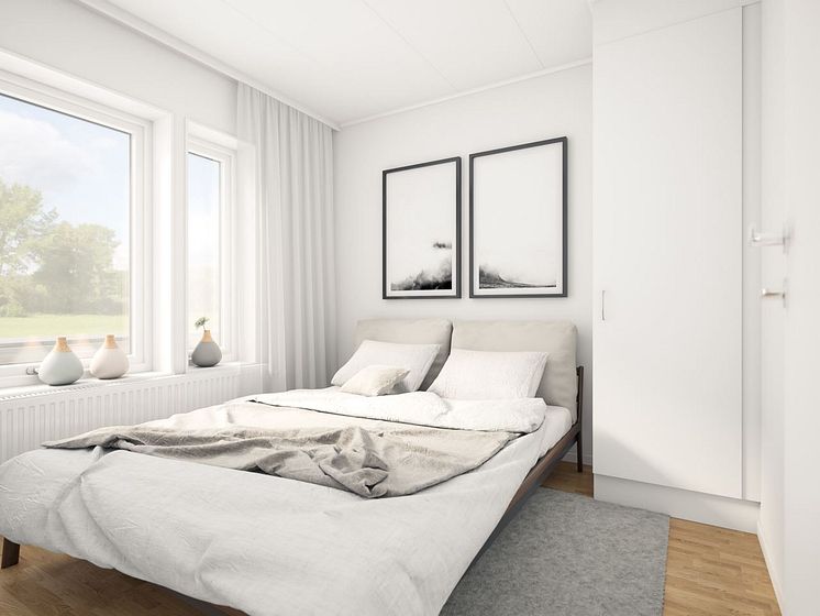 Brf Sundby Äng - 3D-bild av sovrum