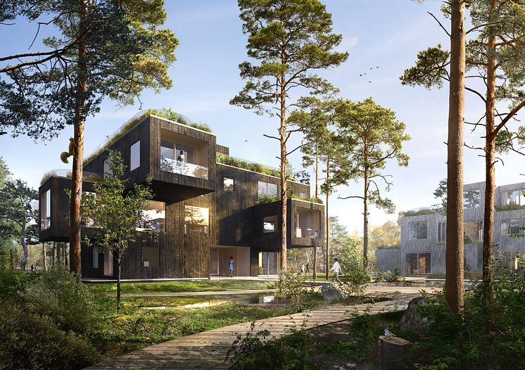 Visionsbild bostäder Wendelstrand – White Arkitekter