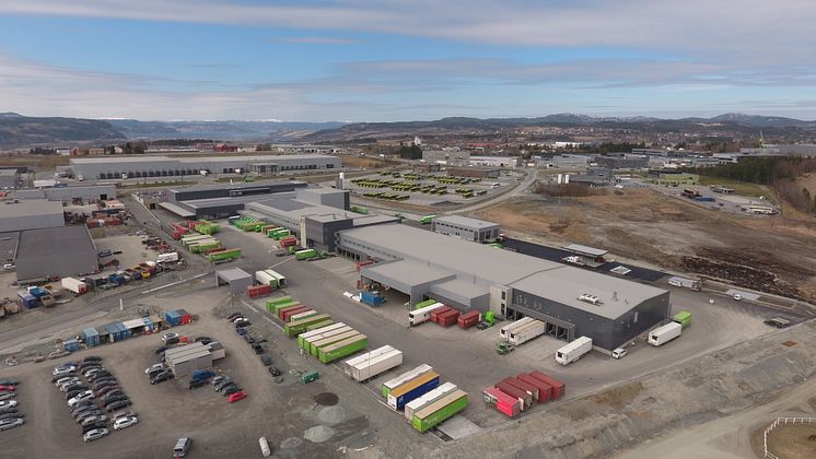 Oversiktsbilde av Europas mest miljøvennlige terminal, Logistikksenter Trondheim