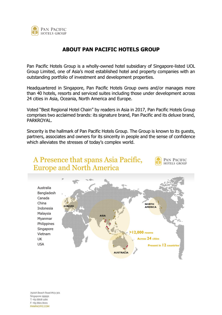 About Pan Pacific Hotels Group
