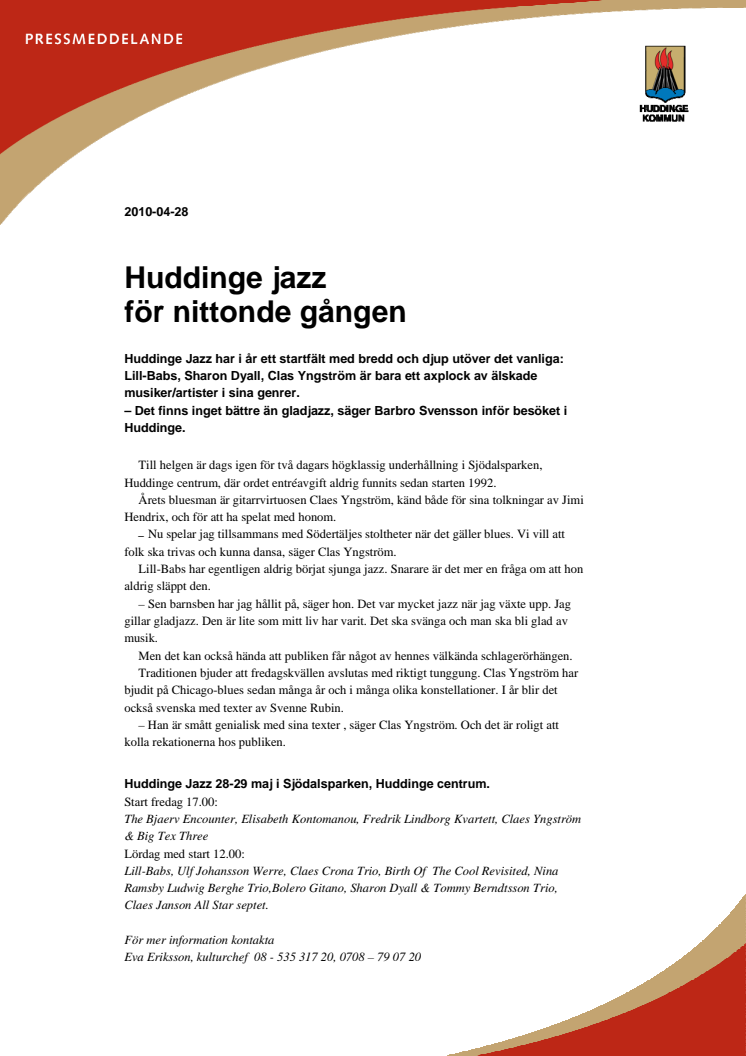 Huddinge jazz för nittonde gången